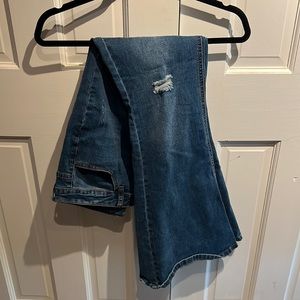 uvamia Women's Ripped Flare Bell Bottom Jeans Pants Retro Wide Leg Denim Pants